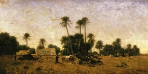 Tents of the Smalah of Si-Hamed-Bel-Hadj, Sahara by Eugene Fromentin Oil Painting