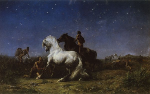 Voleurs De Nuit by Eugene Fromentin - Hand-Painted Oil Painting Reproduction