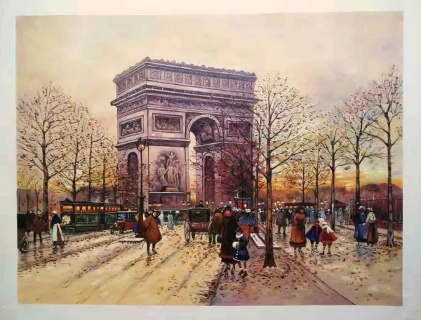 Arc de Triomphe painting by Eugene Galien-Laloue