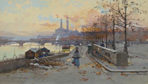 Au Quai by Eugene Galien-Laloue Oil Painting