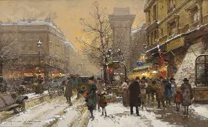 Boulevard in Paris by Eugene Galien-Laloue - Oil Painting Reproduction