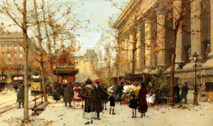 Flower Market 2 painting by Eugene Galien-Laloue