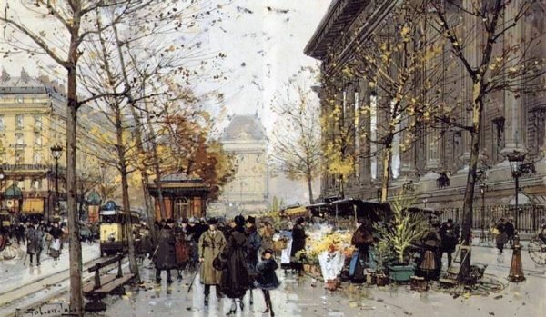 Main Product Photo of La Madeleine Painting by Eugene Galien-Laloue