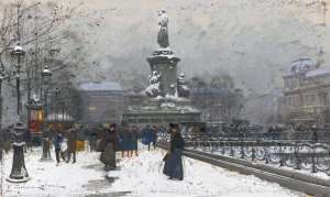 La Place De La Republique by Eugene Galien-Laloue Oil Painting