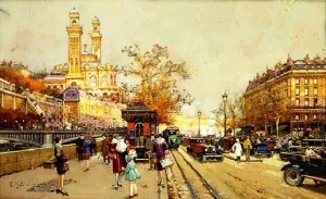 L'ancien Trocadero - Paris by Eugene Galien-Laloue Oil Painting