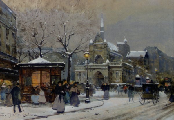 Main Product Photo of Leglise Saint Laurent Paris Painting by Eugene Galien-Laloue