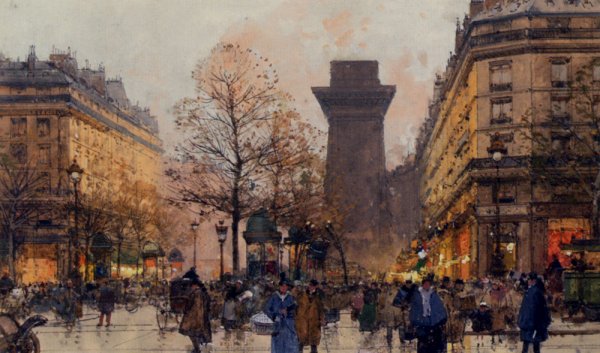 Main Product Photo of Les Grands Boulevards A Paris Painting by Eugene Galien-Laloue