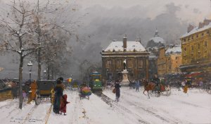 L'institut by Eugene Galien-Laloue Oil Painting
