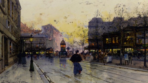 Main Product Photo of Paris Street Scene Painting by Eugene Galien-Laloue