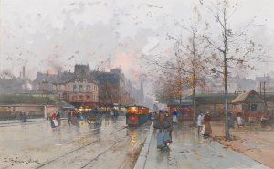 Porte De Chatillon by Eugene Galien-Laloue Oil Painting
