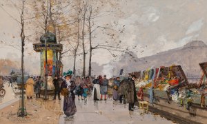 Quai Voltaire by Eugene Galien-Laloue Oil Painting