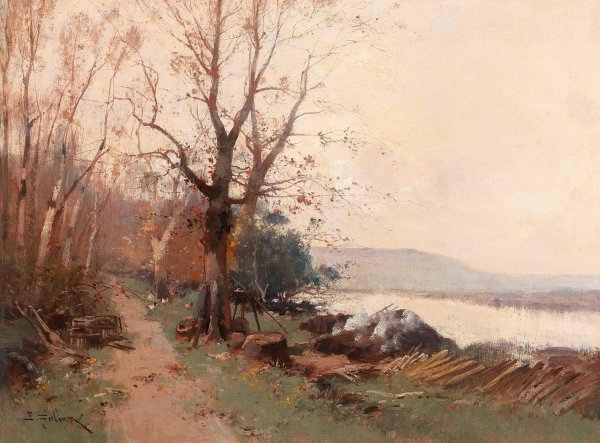 Main Product Photo of River Landscape Painting by Eugene Galien-Laloue