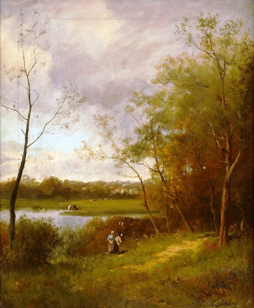 Main Product Photo of Summer Landscape with River Painting by Eugene Galien-Laloue