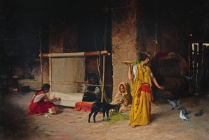 The Weavers by Eugene Girardet Oil Painting