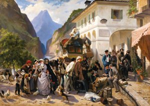 La Douane Italienne au Simplon by Eugene Giraud Oil Painting