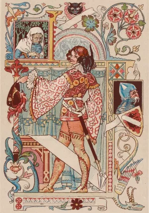 Chevalier inscrit dans une enluminure by Eugene Grasset Oil Painting