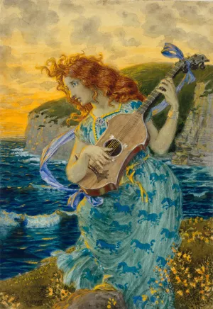 Die Tochter des Barden by Eugene Grasset Oil Painting