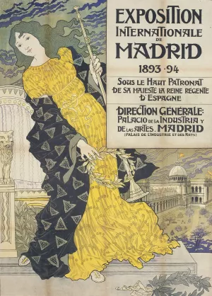 Exposition Internationale de Madrid by Eugene Grasset Oil Painting