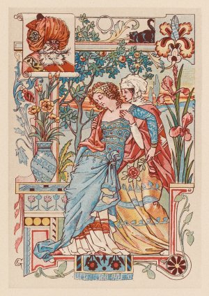 Femme assoupie dans les bras de sa servante by Eugene Grasset Oil Painting