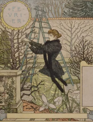 Fevrier by Eugene Grasset Oil Painting