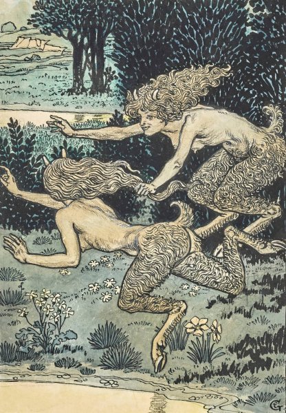 Main Product Photo of Les Petites Faunesses  Painting by Eugene Grasset