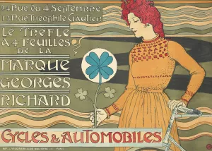 Marque Georges Richard, Cycles and Automobiles by Eugene Grasset Oil Painting