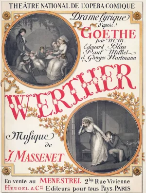 Poster for the premiere of Jules Massenet's Werther by Eugene Grasset Oil Painting