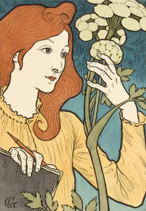 Salon des Cent by Eugene Grasset Oil Painting