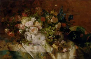 A Summer Bouquet by Eugene Henri Cauchois Oil Painting