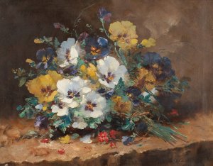 Pansies by Eugene Henri Cauchois Oil Painting
