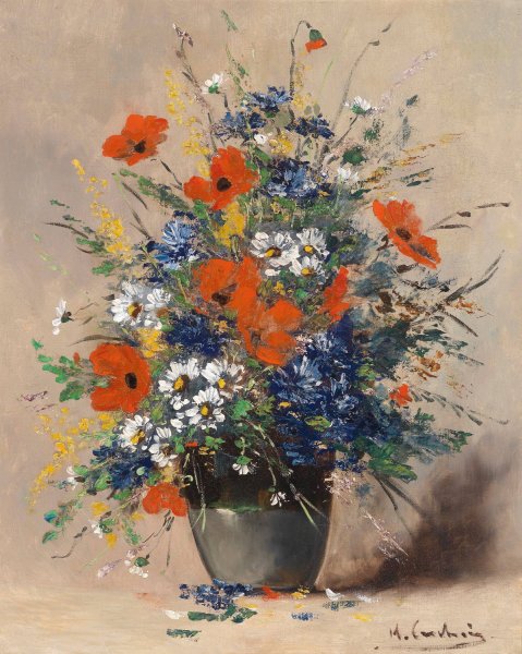 Main Product Photo of Sommerblumenstrauss Painting by Eugene Henri Cauchois