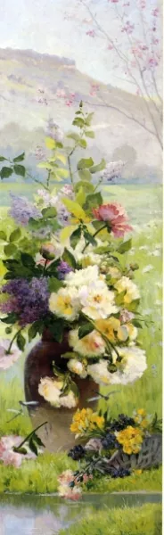 The Four Seasons: Spring by Eugene Henri Cauchois - Oil Painting Reproduction