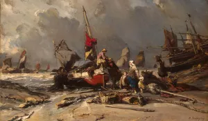 After a Storm by Eugene Isabey - Oil Painting Reproduction