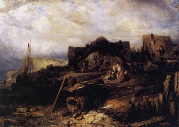 Main Product Photo of Beach at Low Tide Painting by Eugene Isabey