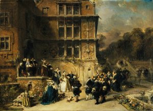 Court Reception at a Chateau by Eugene Isabey Oil Painting