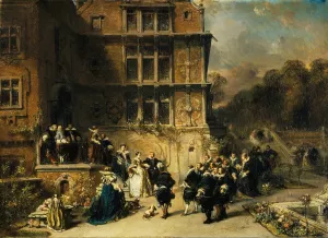 Court Reception at a Chateau by Eugene Isabey Oil Painting