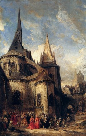 La Procession by Eugene Isabey Oil Painting