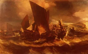Retour Au Port by Eugene Isabey Oil Painting