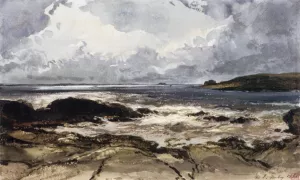 Rocks at Saint-Malo by Eugene Isabey Oil Painting