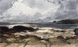 Rocks at Saint-Malo painting by Eugene Isabey