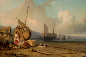 Seaside by Eugene Isabey Oil Painting