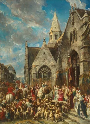 St. Hubert's Day by Eugene Isabey Oil Painting