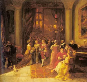 The Cardinal's Reception by Eugene Isabey Oil Painting