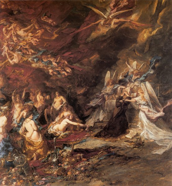 Main Product Photo of The Temptation of St. Anthony Painting by Eugene Isabey