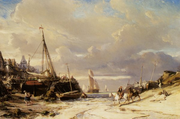 Main Product Photo of Un Porte en Bretagne Painting by Eugene Isabey