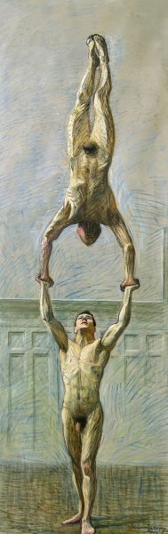 Acrobats Oil painting by Eugene Jansson