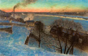 Evening in February, Riddarfjarden Oil painting by Eugene Jansson