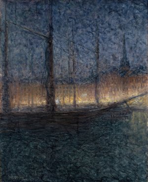 Evening in Kornhamnstorg, Stockholm by Eugene Jansson Oil Painting