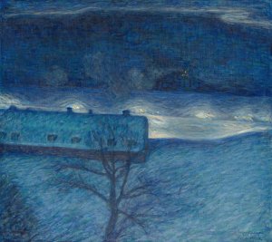 Winter Night on the Quay by Eugene Jansson Oil Painting