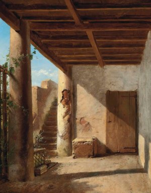 A Sunlit Passage by Eugene Joseph Verboeckhoven Oil Painting